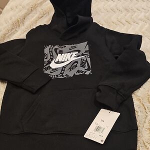 Nike Black and Gray Graphic Hoodie